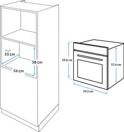 CENDO COM72L-T&K - Combi Oven met Magnetron - 60 cm - 72 Liter - Zwart - 250 Graden — thumbnail 2