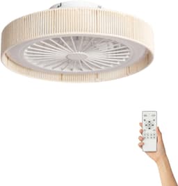 Fantiluxe - Andreas - Plafondventilator met verlichting - Beige Transparant - Ø50cm - Afstandsbediening - Met lamp - Plafond ventilator - Slaapkamer — thumbnail 1