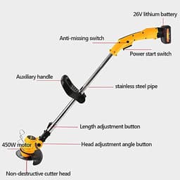 Handgrasmaaier - Cilindermaaier Grastrimmer - Gazon Onderhoud - Lithium Batterij - Multifunctioneel - Groen — thumbnail 3