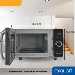 Magnetron met Grill - Oven Compacte Magnetron - Snel Eten Opwarmen - Flatbed Zonder Draaiplateau - 20 Liter - Zwart — thumbnail 2