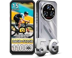 OUKITEL WP62 Rugged Smartphone 5G - 36GB RAM - 512GB ROM - 6,6 inch FHD+ 120Hz - 11000mAh 33W - 108MP Camera - Android 15 - Dual SIM - IP68/IP69K Outdoor telefoon - NFC GPS OTG - Zilver
