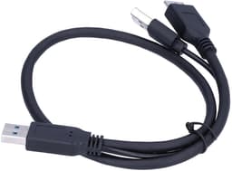 Voedingskabel Harde Schijf - Y-Type Kabel Data - Externe Schijf Koppelen - Dubbele Stroom en Data - 0.5 meter - Zwart — thumbnail 1