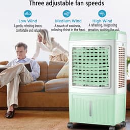 Mobiele Airco - Luchtkoeler Ventilator - Ruimte Koelen - Verdampingskoeling - 47x35x93CM - Wit — thumbnail 4
