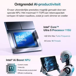 Ninkear S13 2-in-1 Laptop 13" 2.5K Touch - Intel Core Ultra 5 115U - 16GB RAM - 1TB SSD - Incl. Toetsenbord & Stylus — thumbnail 3