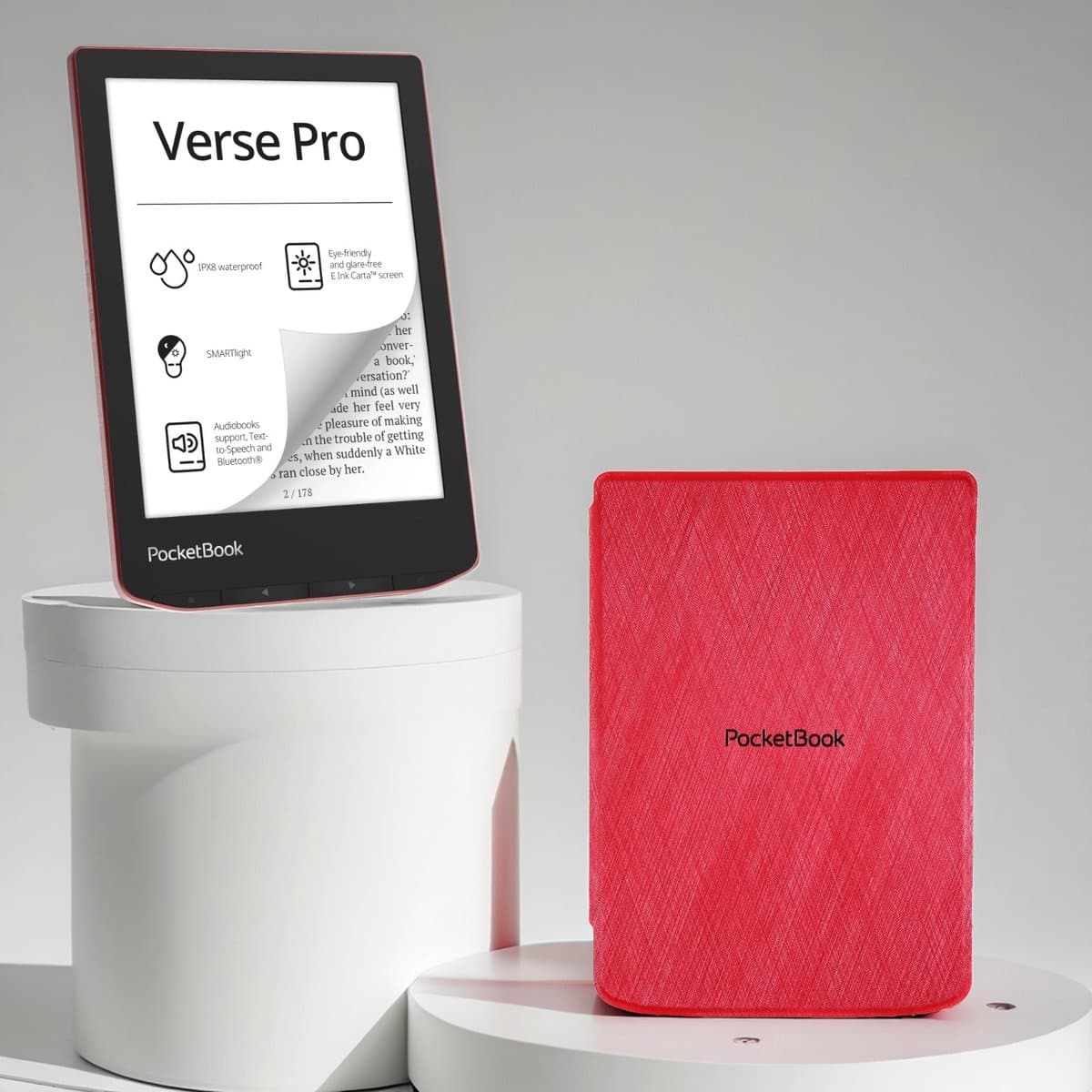 PocketBook Verse Pro Passion Red e-reader – Inclusief Rood Hoesje (shell cover) – Voordeelbundel — afbeelding 1