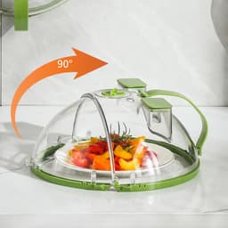 Magnetron Stoom Cover - Intrekbaar Deksel - Voedsel Verwarmen - Water Injectie Functie - 27 cm Breed - Groen — thumbnail 3