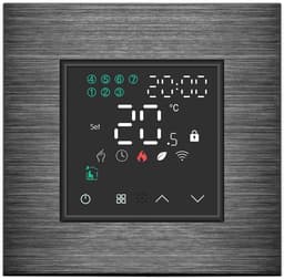 Slimme Thermostaat - Verwarming Regelaar - Energie Besparen - App & Spraakbesturing - 60mm Inbouw - Zwart — thumbnail 4
