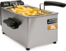 Oliefriteuse 3 Liter met RVS Behuizing en 2000W - Regelbare Temperatuur tot 190 Graden — thumbnail 1