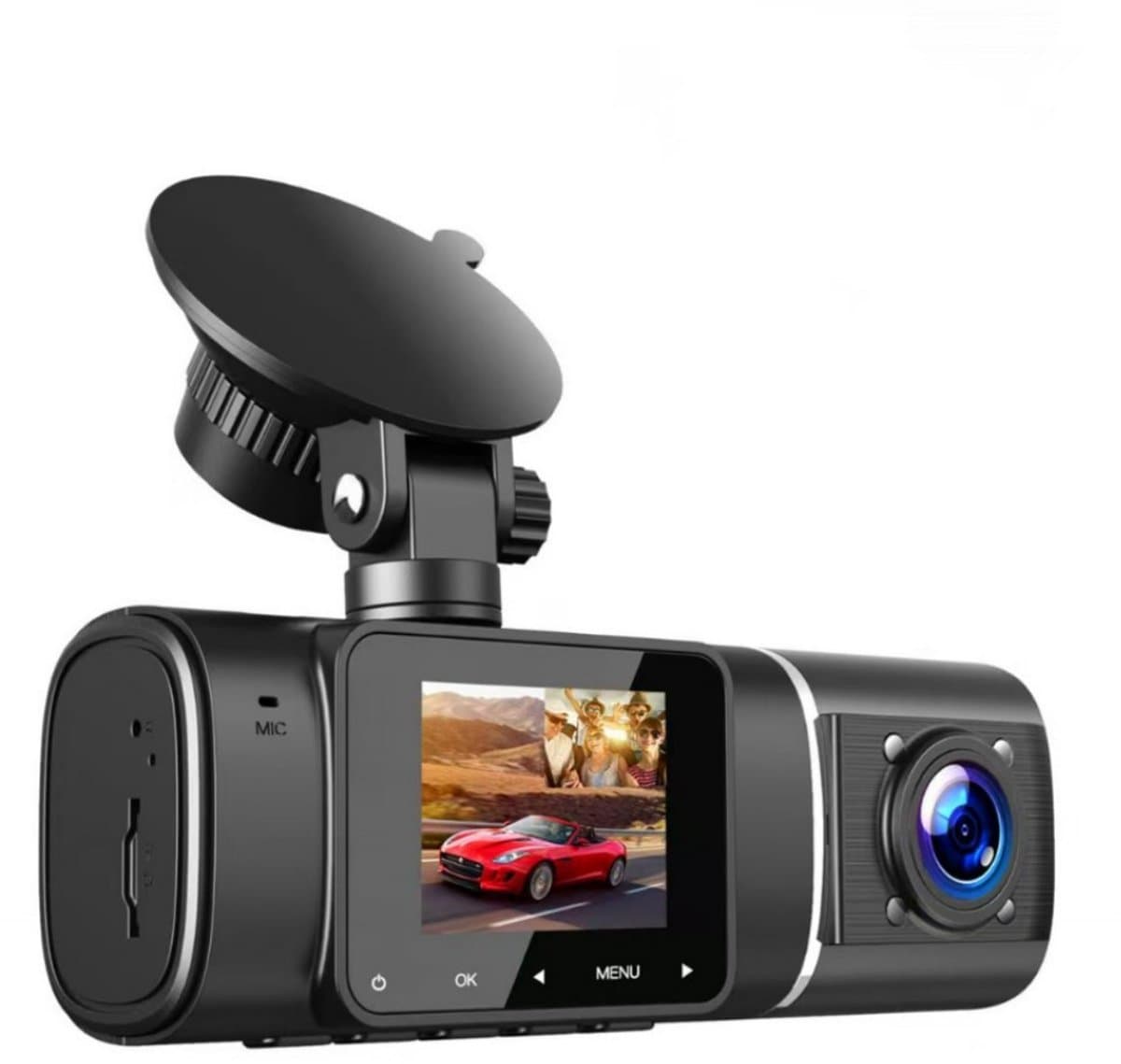 Dash Cam - Dash cam voor en achter binnen met 32G SD-kaart, 1080P+1080P Dash Camera voor auto's, 310° groothoek, nachtzicht WDR G-sensor parkeermonitor loopopname bewegingsdetector — afbeelding 1