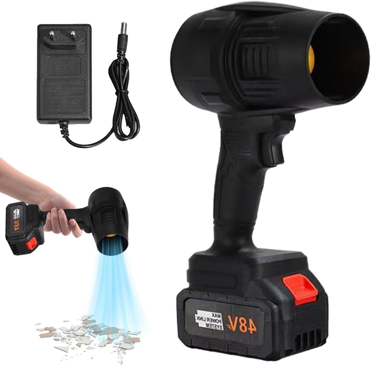 Draadloze Luchtblazer - Handheld Stofverwijderaar - Auto Interieur Reinigen - Krachtige 200 MPH - 2.13 Pounds - Zwart — afbeelding 1