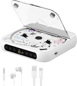 KZQ Draagbare Cd Speler Met Bluetooth 5.3 - Zwart Met 2000 Mah Batterij - Ondersteunt Cd Usb Sd En Aux - Geschikt Voor Thuis En Reis — thumbnail 1