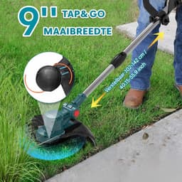 Accu Grasmaaier - 750W Elektrische Grastrimmer (Zonder Accu/Lader) - 4-in-1 Multifunctioneel - Borstelloze Motor - Verstelbaar - Geschikt voor 18V-21V Accu's (Makita Compatibel) — thumbnail 4