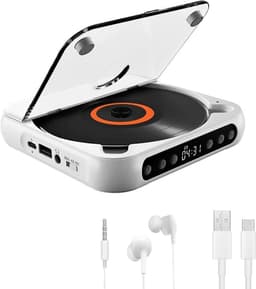 KZQ Draagbare Cd Speler Met Bluetooth 5.3 - Zwart Met 2000 Mah Batterij - Ondersteunt Cd Usb Sd En Aux - Geschikt Voor Thuis En Reis — thumbnail 2