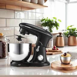 Keukenmixer – Mengmachine – Bakmixer – Deegkneder – Standmixer – 1400W Krachtige Motor – 4,5 Liter RVS Mengkom – Zwart — thumbnail 2