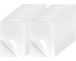 20 Vellen A4 Zelfklevend Stickerpapier voor Inkjet en Laserprinters, Printbare Stickers, Transparante Adhesieve Folie, Ideaal voor Creatieve Projecten en Labels