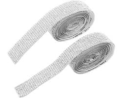Zelfklevende Kristallen Rhinestone Ribbons - 2 Rollen Bling Tapes voor Bruiloften, Verjaardagen en Creatieve Projecten
