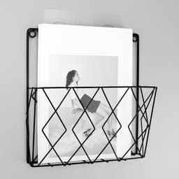Wandgemonteerde krantenhouder van metaal 26x25cm - stijlvolle wandplank voor kantoor en woonkamer - zwart, multifunctioneel en ruimtebesparend — thumbnail 5