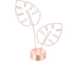 Memo Houder met Tropisch Blad Design - Multifunctionele Kaart- en Foto Clipstandaard voor Restaurant, Kantoor en Café in Roségoud