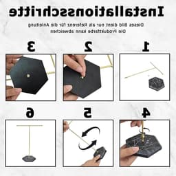 Sieradenstandaard voor Kettingen, Armbanden, Oorbellen en Ringen van Metaal met Marmeren Voet, Zwart Design — thumbnail 2