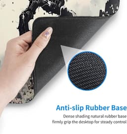Lange gaming muismat - Groot waterdicht gaming muismat - Versterkte omzoomde randen - Antislip bureaumat voor thuis en kantoor - Verbetert uw bureau-ervaring - 31,5 x 11,8 inch - Inktverf stijl — thumbnail 2
