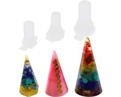 Siliconen Gietvormen voor Hars, 3 Stuks Cone Gietvormen voor DIY Sieraden, Ringhouder en Hanger, Perfect voor Epoxy Creaties