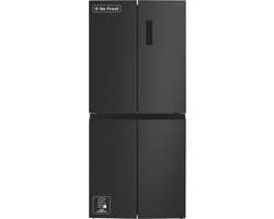Inventum SKV4180B No Frost energiezuinige Amerikaanse koelkast - 466 liter - Digitaal display - Supervriezen - Vershoudlade - 4 deuren - Zwart — afbeelding 1