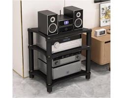 AV Media Rek - Stereo Kast Hout - Audioapparatuur Opbergen - Schokabsorberende Voeten - 60 x 48 x 87.5 cm