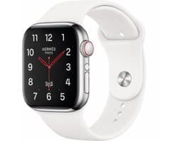 Apple Watch Series 4 (GPS + LTE) 40 mm Hermès roestvrij staal zilver wit Sport-bandje