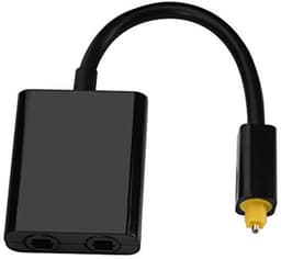 Digitale glasvezel splitter, 1-in-2-uit glasvezel audio splitter, lichtgolfgeleider adapter, zwart en wit (zwart) — thumbnail 4