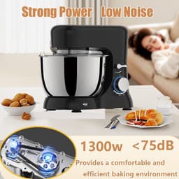 Keukenmachine - Elektrische Mixer - Bakken Thuis - Krachtige Motor - 45 Qt Kom - Zwart — thumbnail 5