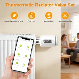 Slimme Thermostaat - Radiatorregelaar - Verwarming Regelen - App Bediening - 54 x 54 x 102 mm - Wit — thumbnail 5