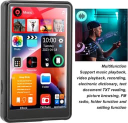 X20 MP3-speler met Bluetooth, 4.0 HD Full Touchscreen Muziekspeler, Lossless HiFi-geluid, Geheugenuitbreiding tot 256 GB, Draagbaar voor sport en studie (Zwart，16GB) — thumbnail 5