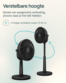 Duux Whisper 3 Statiefventilator - Zuinige Ventilator met 26 snelheden, Timer en Nachtmodus - In hoogte verstelbaar (73-95cm) - Horizontale + verticale oscillatie - Zwart — thumbnail 4
