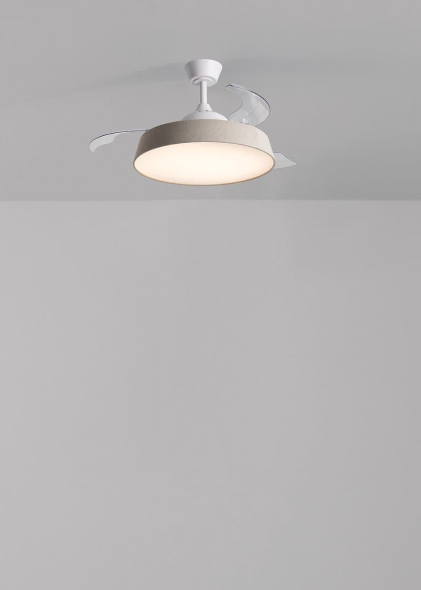 CREATE - Stille plafondventilator 40W (Ø107cm) met intrekbare bladen en LED-licht - Afstandsbediening - 6 snelheden - Programmeerbaar - WIND CLEAR CONTOUR — afbeelding 1