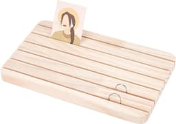 Houten Display Stand voor Sieraden, 6 Slots Oorbellenhouder, Kaarthouder voor Thuis, Kantoor en Winkels, 27.8 x 16.8 x 1.5cm, Perfect voor Organisatie en Presentatie — thumbnail 1