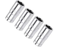 Professionele 4-delige Set Ondiepe Zeskant Steeksleutels, 1/4 Inch Aandrijving voor Huishoudelijk Onderhoud en Klussen