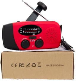 Noodradio Solar - Solar Opwindbaar - AM/FM/NOAA-radio - 2000mAh Powerbank - LED Zaklamp Oplaadbaar- SOS alarm - USB-C kabel - voor Buiten Kamperen Thuis Noodstroomuitval - Waterdicht - Draagbare radio's - Rood — thumbnail 5