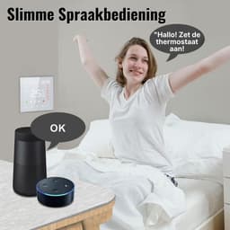 Slimme Thermostaat Temperatuurregeling met Touchscreen – Wifi Thermostaat met App Bediening & Programmeerbare Instellingen – LCD Touchscreen Thermostaat Zwart Compatibel met Google Home | Eenvoudige Opbouwmontage & Energiezuinig — thumbnail 3