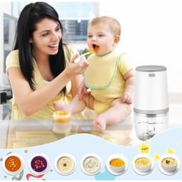 Mini babyblender, mini keukenmachine, 300 ml babyblender, mini elektrische hakmolen, mini keukenmachine met USB-oplaadfunctie, blender — thumbnail 3