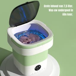 REN® Camping Wasmachine - Mini Wasmachine - Wasmachines - Opvouwbare Kleine Wasmachine en Droger - 7.5L - met Afvoer - Groen - 30cm x 30cm x 33cm; 2.08 kg — thumbnail 4