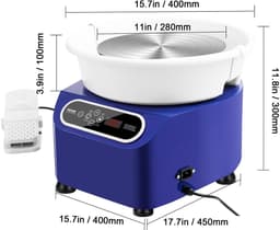 Cellista Aardewerkwiel 450W - Keramiek Draaischijf - Pottenbakkerswiel - Elektrisch Keramiek Wiel - 11 inch - 5 kg Capaciteit - 50-300 RPM — thumbnail 4