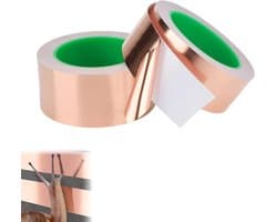 Effectieve EMI-afscherming met Koperfolie Tape - 2 Rollen van 50mm x 20m - Conductieve Plakband voor Elektronica en Antistatische Toepassingen