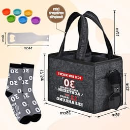 Cadeau voor Verjaardag: Grijze Flessentas voor Mannen, Handige Handtas Houder voor Feestjes en Evenementen — thumbnail 5