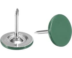 100 Stuks Groene Platte Hoofd Bekledingsnagels - Zware Kwaliteit Duwpen voor Muur, Kurkbord en Meubels