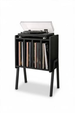 DnA® LP Opbergsysteem - Lp kast - Platenspeler Kast - Platenspeler Meubel - Vinyl Kast - Zwart - ‎30cm x 40cm x 66cm — thumbnail 3