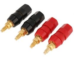 Vt products - Audio Speaker Terminal - Verbeter je Geluidsinstallatie - Zwart en Rood - Banana Plug Jack - Ideaal voor Thuisgebruik - 4 Stuks