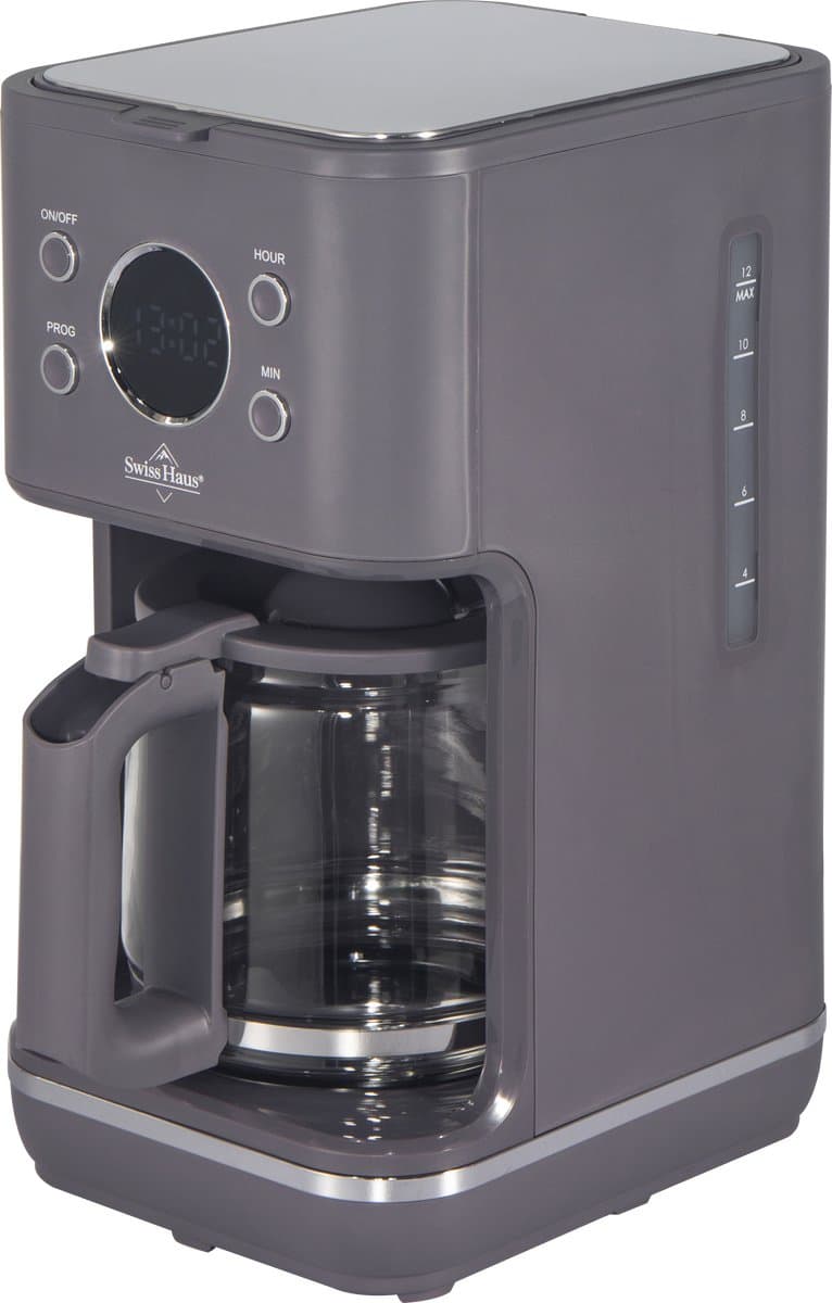 Swiss Haus® CM1815 Koffiezetapparaat – 1.5L Glazen Kan – 1000W – LED Display met Timer – 10-15 Koppen - Anti-Drip – Permanente & Nylon Filter – Paars | Lake Geneva Collection — afbeelding 1