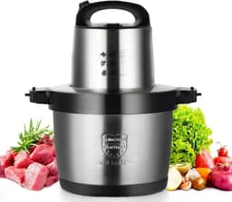Elektrische Hakmolen - Keukenmachine Mini - Snel Ingrediënten Verwerken - 6 Liter RVS Kom - 1600 Watt - Zilver — thumbnail 1