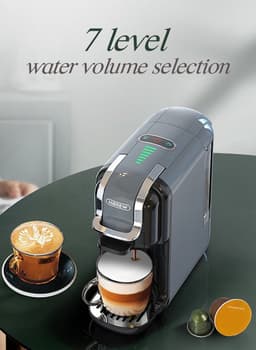 HiBrew 5 in 1 koffiezetapparaat – Koffiemachine – Meerdere Capsules – Koffiepadmachine - Heet/Koud – 19Bar – 1450W – Grey — thumbnail 2