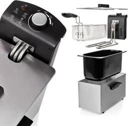 Roestvrijstalen Friteuse - Frituurpan - Lekker Frituren - Koelzone Technologie - 3 Liter - Zilver — thumbnail 5